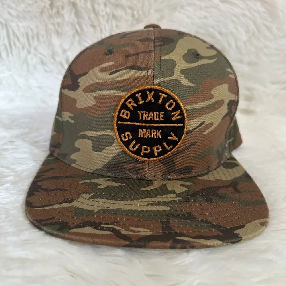 Brixton Supply Hat Men's Snap Back Adjustable Camo Mesh Trucker Cap